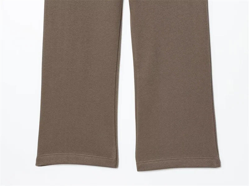 Women's Suit New for Autumn 2025 Solid Color Long Sleeve Basic Hoodie Fleece Sweatshirt and Long Pants Set Casual Fashion