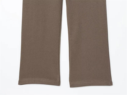 Women's Suit New for Autumn 2025 Solid Color Long Sleeve Basic Hoodie Fleece Sweatshirt and Long Pants Set Casual Fashion