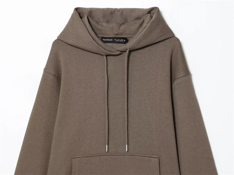 Women's Suit New for Autumn 2025 Solid Color Long Sleeve Basic Hoodie Fleece Sweatshirt and Long Pants Set Casual Fashion