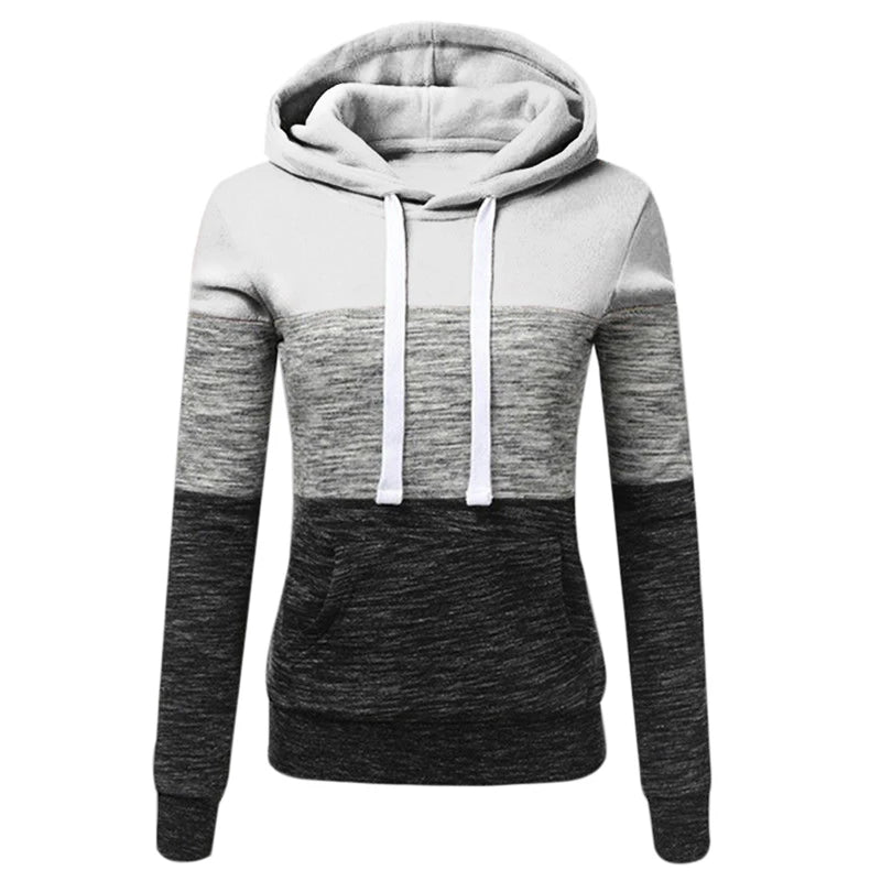 2024 Womens Outfits High Quality Color Block Hooded Sweatshirt Black Sweatpants Trend Jogging Hot Sales Sport Casual Tracksuit