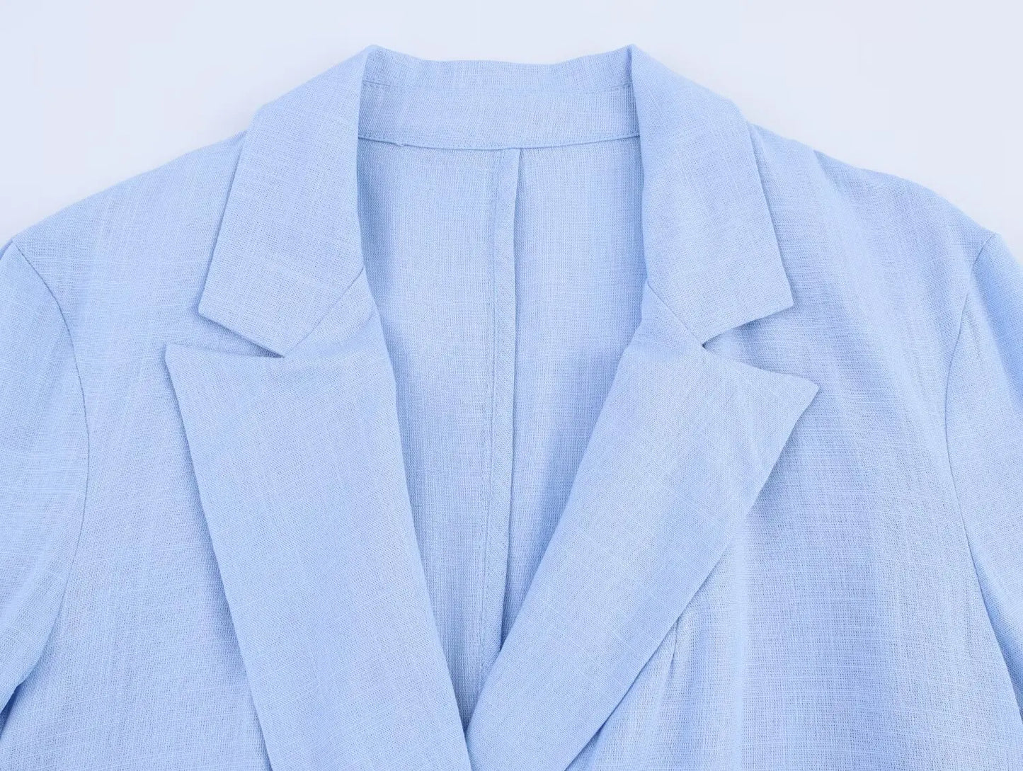 HH Women Casual Suit Solid Turn-Down Collar Long Sleeves Single-Breasted Blazers+Elastic Waist Pockets Pants Female Sets