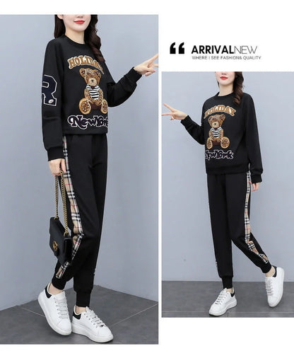 Women's Casual Fashion Plush Sweater Sweat Suits 2025 Spring And Autumn Winter New Temperament Matching Two Piece Sets For Women