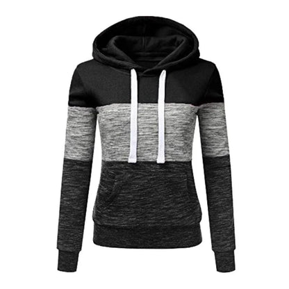 2024 Womens Outfits High Quality Color Block Hooded Sweatshirt Black Sweatpants Trend Jogging Hot Sales Sport Casual Tracksuit