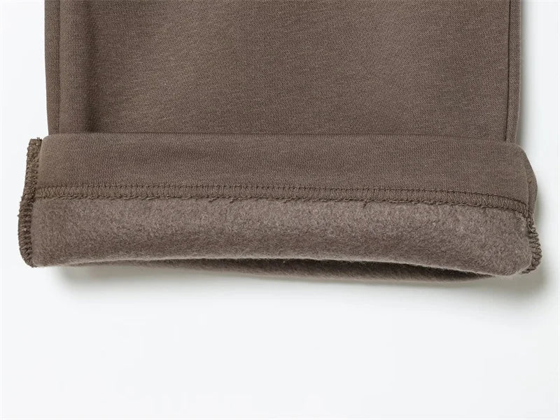 Women's Suit New for Autumn 2025 Solid Color Long Sleeve Basic Hoodie Fleece Sweatshirt and Long Pants Set Casual Fashion