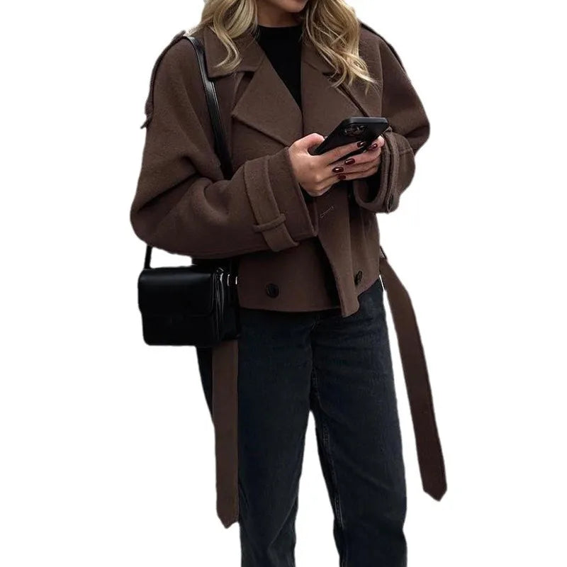 Women Autumn Winter Womens Sweater Jacket  Suit Long Sleeve Jacket Outerwear Comfy Knitwear  Plus Size Skinny Niche Petite