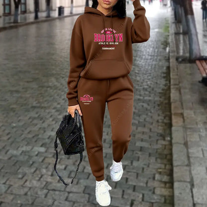 Women's Sets Autumn Winter Hoodies Pants 2pcs Suit Sports Jogging Outfits Letter Print Aesthetic Clothes Women Tracksuit 2025