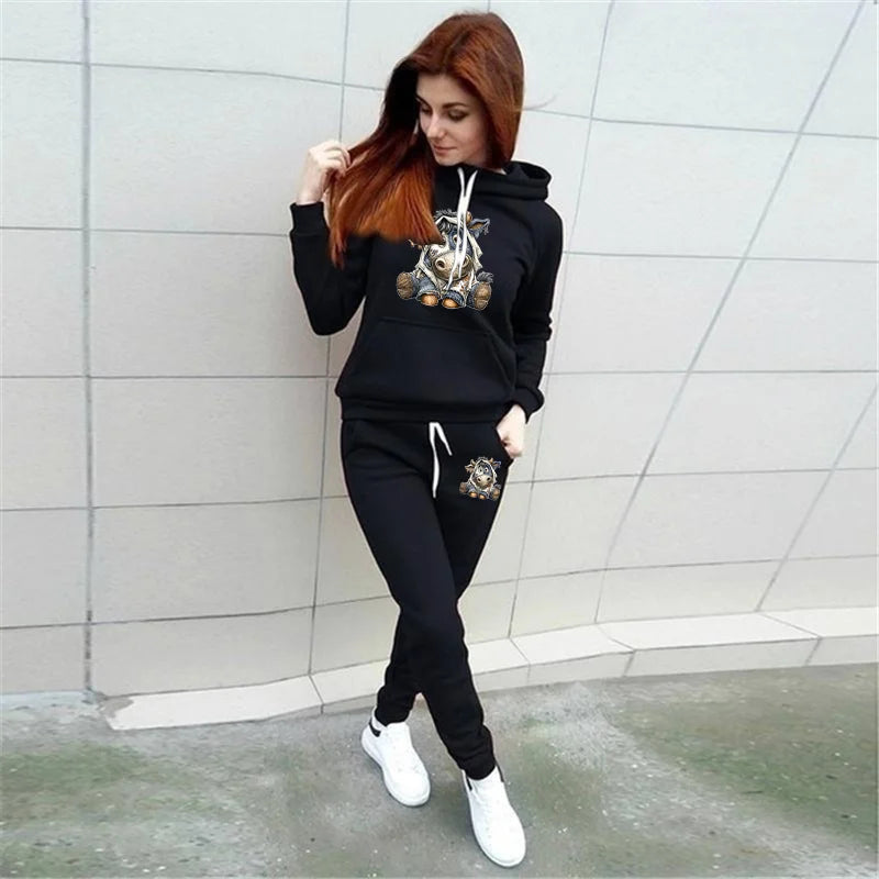 Women TrackSuit Aesthetic Designer Clothes Autumn Winter High Quality Hoodies Sweatshirts Sweatpants Sportwear Woman Pants Sets