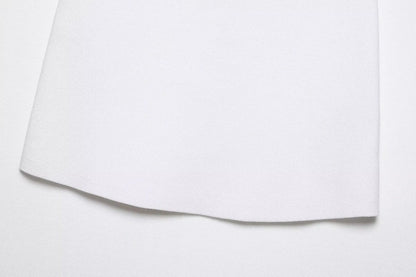 Women's Fashion Elegant Skirt Suit Round Neck Long Sleeve Knitted Sweater Top Elastic Waist Mini Skirt Female Spring Summer New