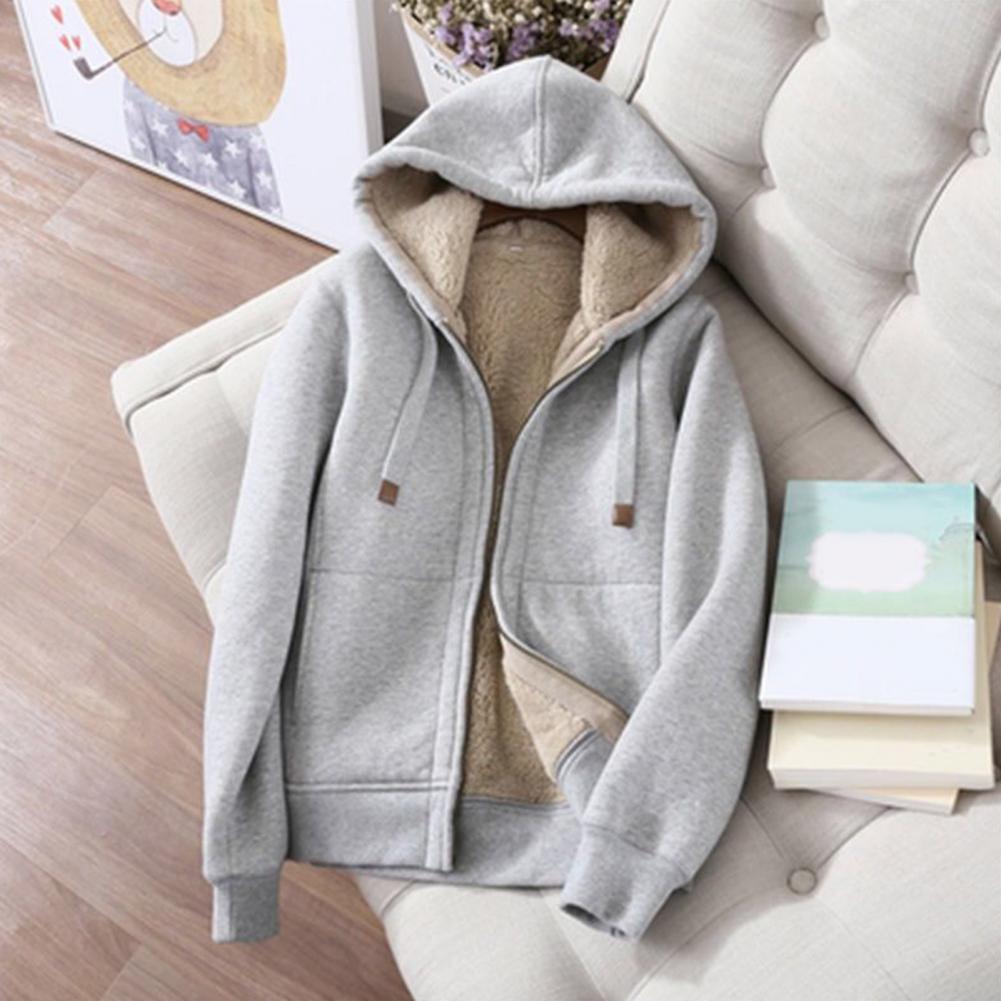 Women's Sweatshirt Pants Suit Autumn and Winter Warm Long-sleeved Fleece Thick Hoodie Coat Jogger Pants Sportswear Two-piece Set