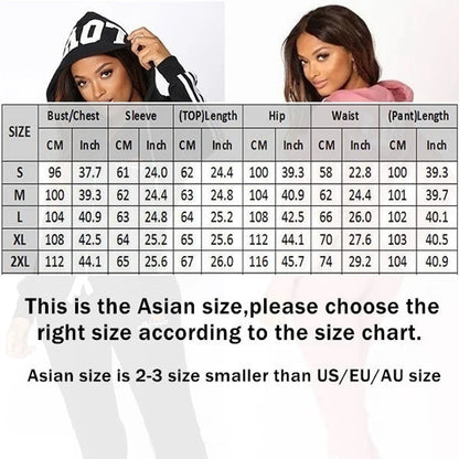 Customized Women Track Suits Sports Wear Jogging Suits Ladies Hooded Tracksuit Set Clothes Hoodies+Sweatpants Sweat Suits