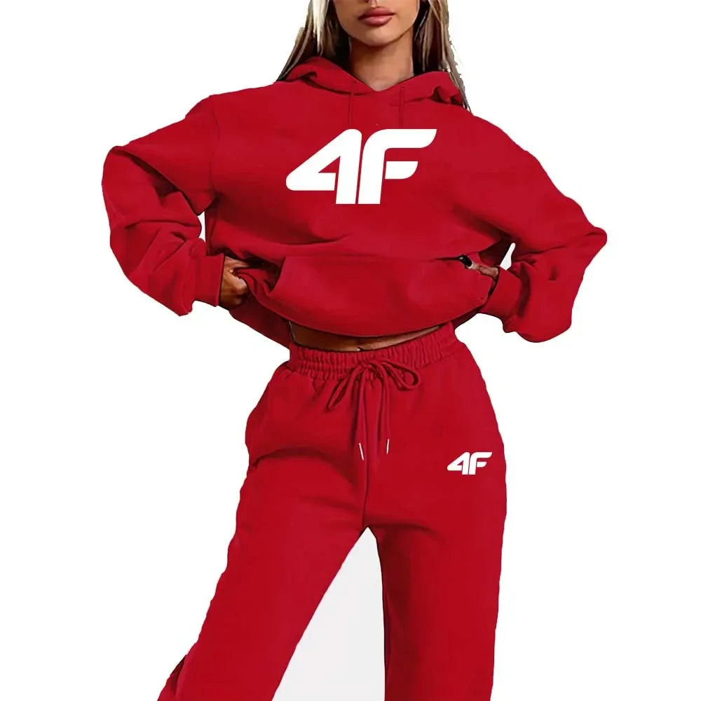 2025 women's sports suit hooded sweatshirt+sports pants 2-piece set casual jogging suit sportswear men's street style set