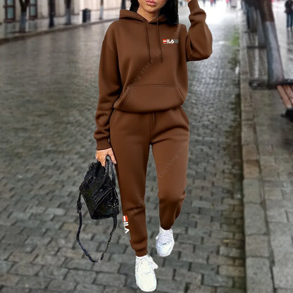 Women's Tracksuit Hoodies Trousers 2PCS Suit Winter Sports Jogging Outfits Fashion Street Designer Clothes for Women Pants Set