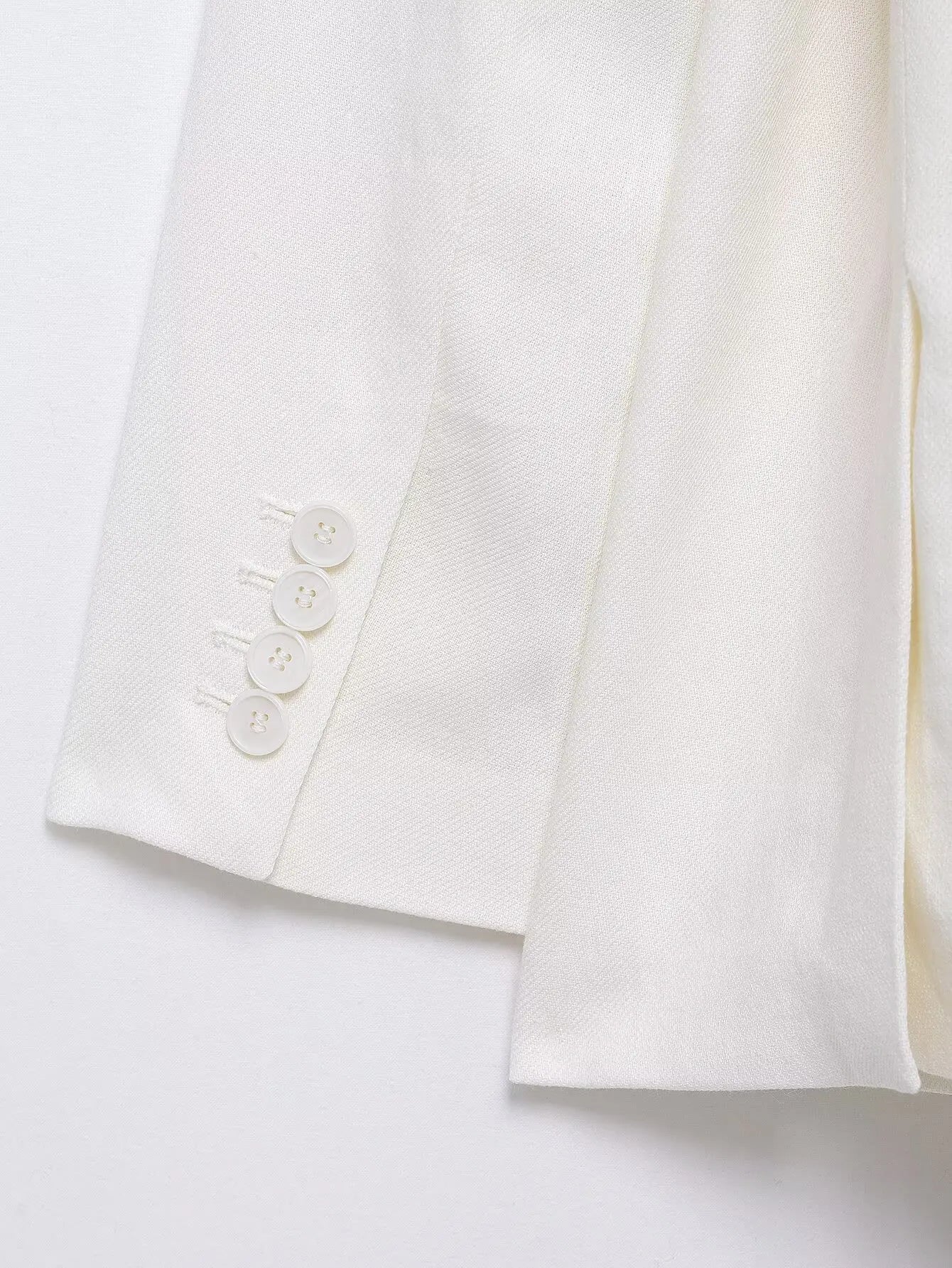 HH Women Spring Fashion Suits White Turn-Down Collar Long Sleeves Lace-Up Blazers+High Waist Zipper Long Pants Female Sets