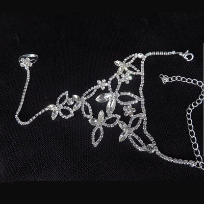 2 pc Women's Adjustable Chain Butterfly Barefoot Sandals