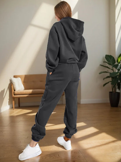 Women's Hoodies Two Pieces Sets Fashion Letter Print Pullover Sweatpants 2Pieces Set Sweatshirts Trousers Suit For Women Hooded