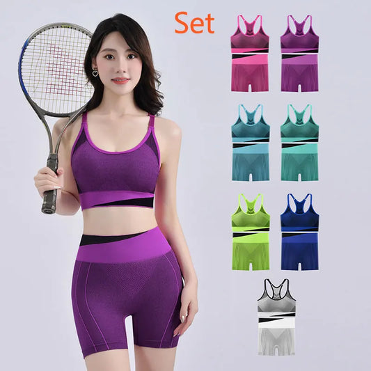2 Piece Yoga Set Women Running Sports Fitness Suit Bra & Pants Vest