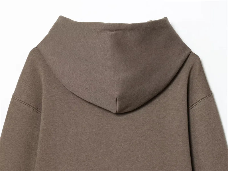 Women's Suit New for Autumn 2025 Solid Color Long Sleeve Basic Hoodie Fleece Sweatshirt and Long Pants Set Casual Fashion