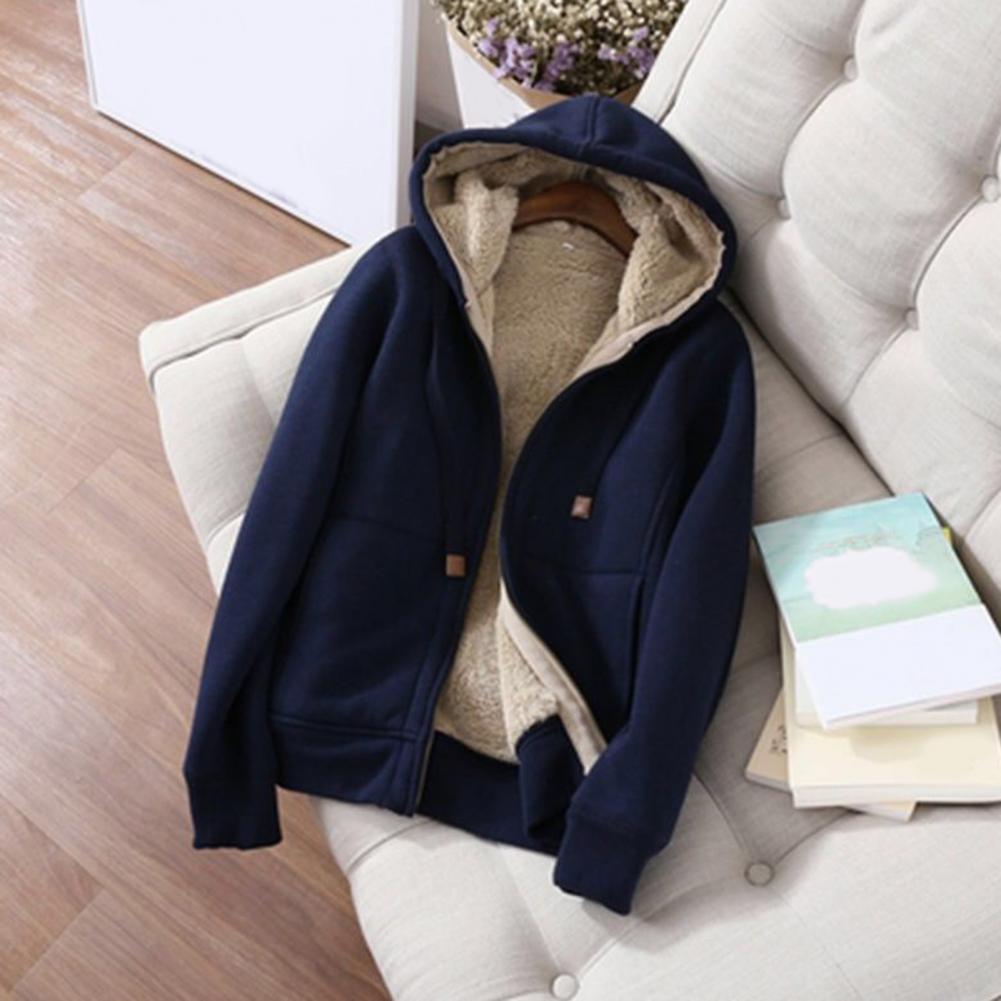 Women's Sweatshirt Pants Suit Autumn and Winter Warm Long-sleeved Fleece Thick Hoodie Coat Jogger Pants Sportswear Two-piece Set