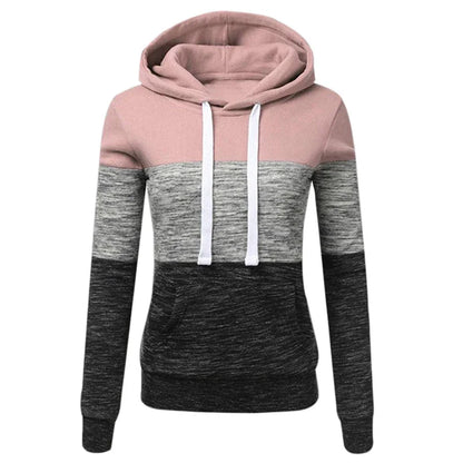2024 Womens Outfits High Quality Color Block Hooded Sweatshirt Black Sweatpants Trend Jogging Hot Sales Sport Casual Tracksuit