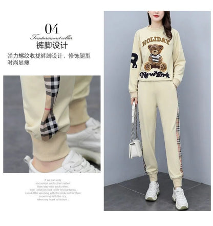 Women's Casual Fashion Plush Sweater Sweat Suits 2025 Spring And Autumn Winter New Temperament Matching Two Piece Sets For Women