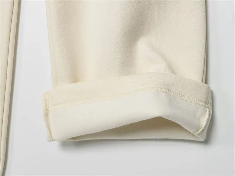 Women's Suit New for Autumn 2025 Solid Color Long Sleeve Basic Hoodie Fleece Sweatshirt and Long Pants Set Casual Fashion