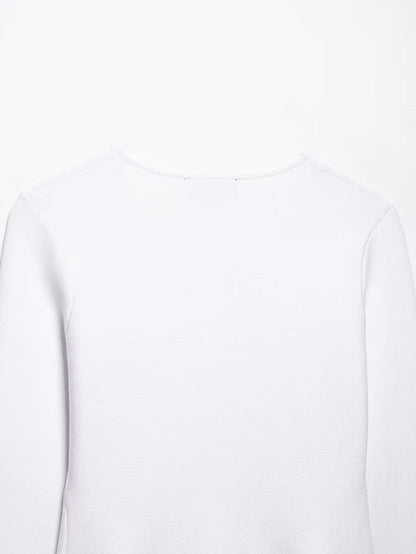 Women's Fashion Elegant Skirt Suit Round Neck Long Sleeve Knitted Sweater Top Elastic Waist Mini Skirt Female Spring Summer New