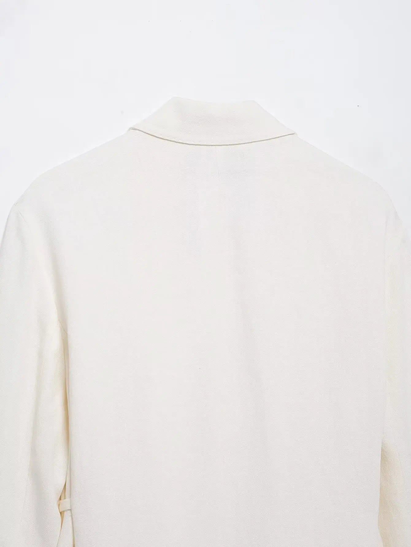 HH Women Spring Fashion Suits White Turn-Down Collar Long Sleeves Lace-Up Blazers+High Waist Zipper Long Pants Female Sets