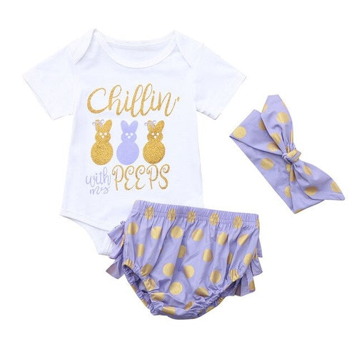 Summer Cute Infant Baby Girls Cartoon Letter