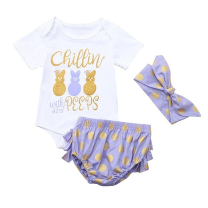 Summer Cute Infant Baby Girls Cartoon Letter