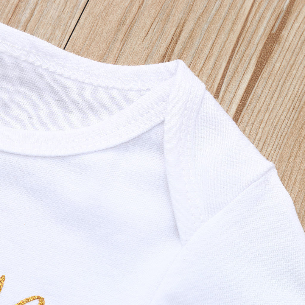 Summer Cute Infant Baby Girls Cartoon Letter