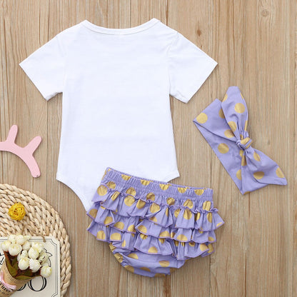 Summer Cute Infant Baby Girls Cartoon Letter