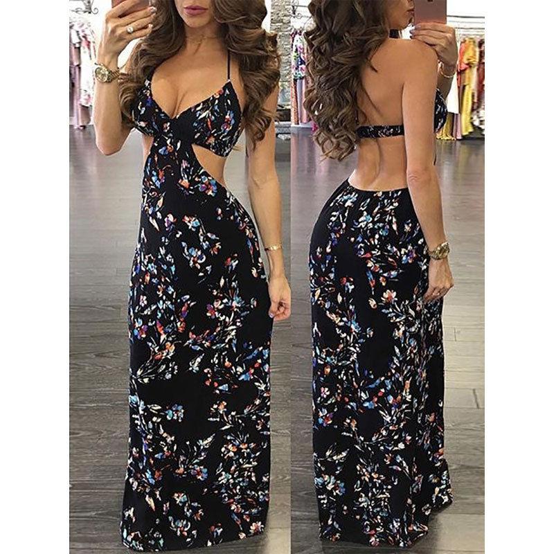Summer Women Boho Style Long Maxi Dresses Ladies Printing Floral