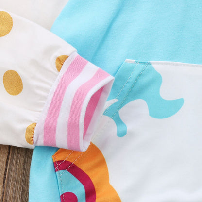 Super Cute Bbaies Patchwork Hooded Clothing Set