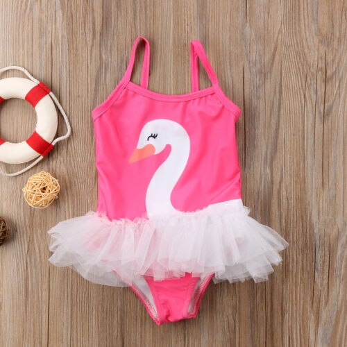 Toddler Baby Girl Swan One piece Swimsuit Babies