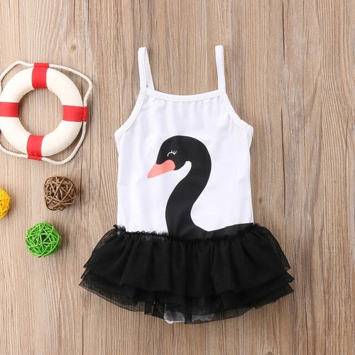 Toddler Baby Girl Swan One piece Swimsuit Babies