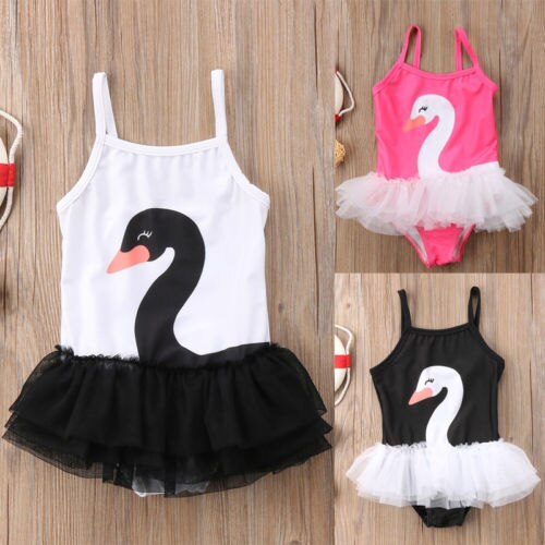 Toddler Baby Girl Swan One piece Swimsuit Babies