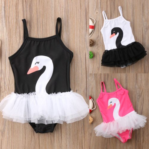 Toddler Baby Girl Swan One piece Swimsuit Babies