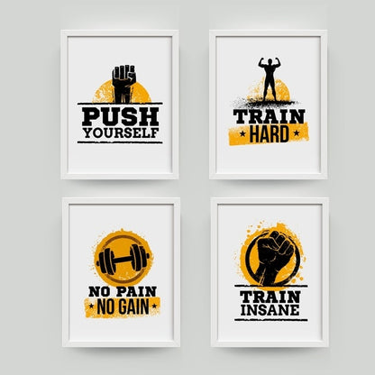 Workout Gym Motivational Quote Poster Canvas Art