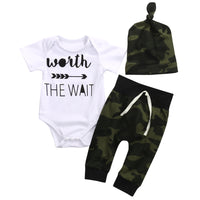 Worth The Wait Newborn Babies letter Clothing Set