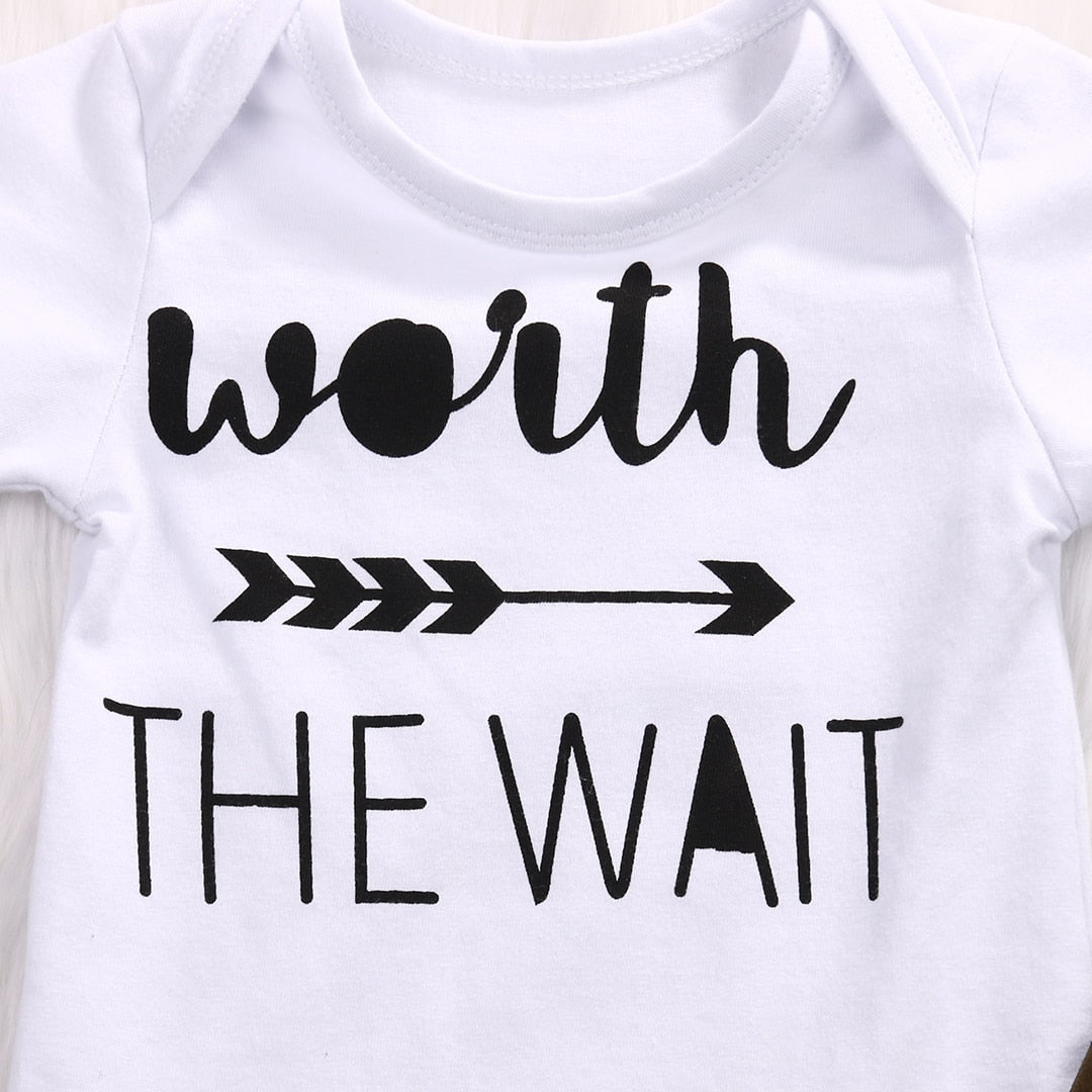 Worth The Wait Newborn Babies letter Clothing Set