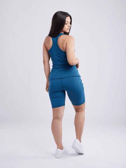 JupiterGear High-Waisted Workout Shorts with Pockets & Criss Cross Des
