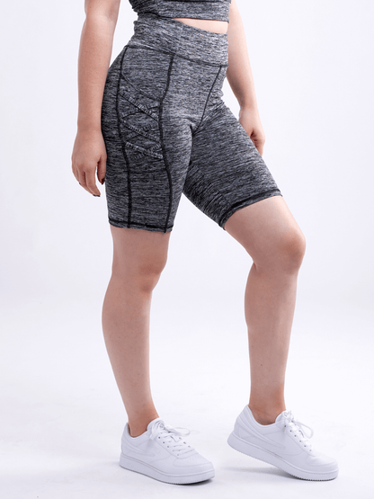 JupiterGear High-Waisted Workout Shorts with Pockets & Criss Cross Des