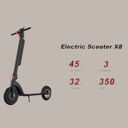 CruzaVolt™ Urban X1 – 350W Electric Folding Scooter (LED Display, Rear
