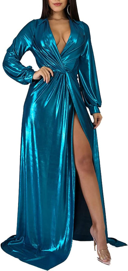 Formal Dresses for Women Sexy V Neck Floral Long Maxi Dresses Casual Loose Party plus Size Dress