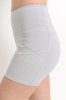 High Waist Shorts with Pockets - Ice Gray