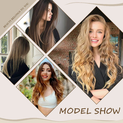 Clip-In Hair Extensions Long Straight Wavy Synthetic Wigs, Perfect