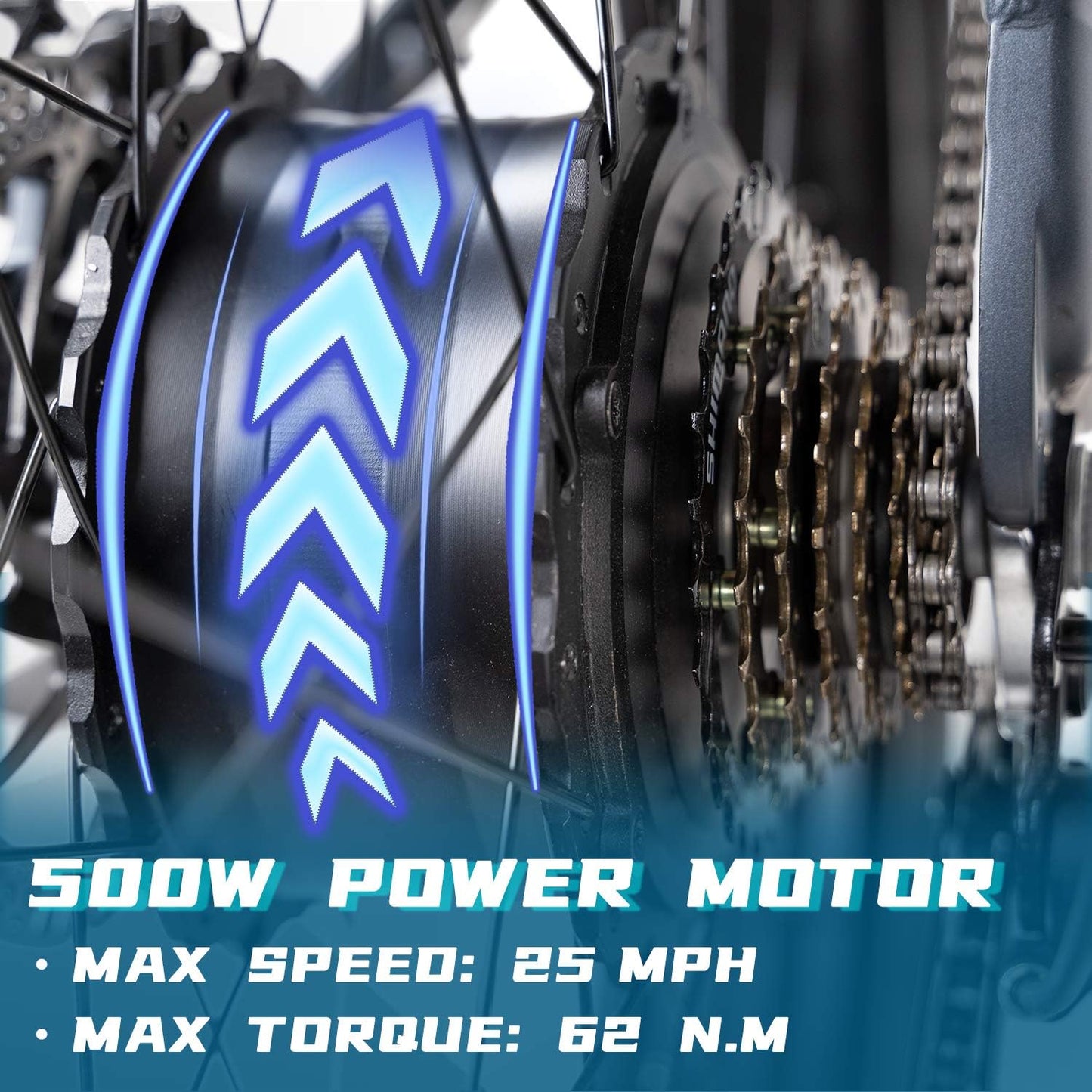 Rattan 350W/500W/750W Electric Mountain Bike 27.5/26'' Fat Tire Electric Bike for Adult 48V 13AH Removable Lithium-Ion Battery Fat Tire Beach Snow Ebike 7-Speed Gear (NONE2)