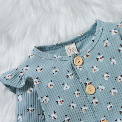 StripeNest™ – Two-Tone Cotton Romper for Babies & Toddlers