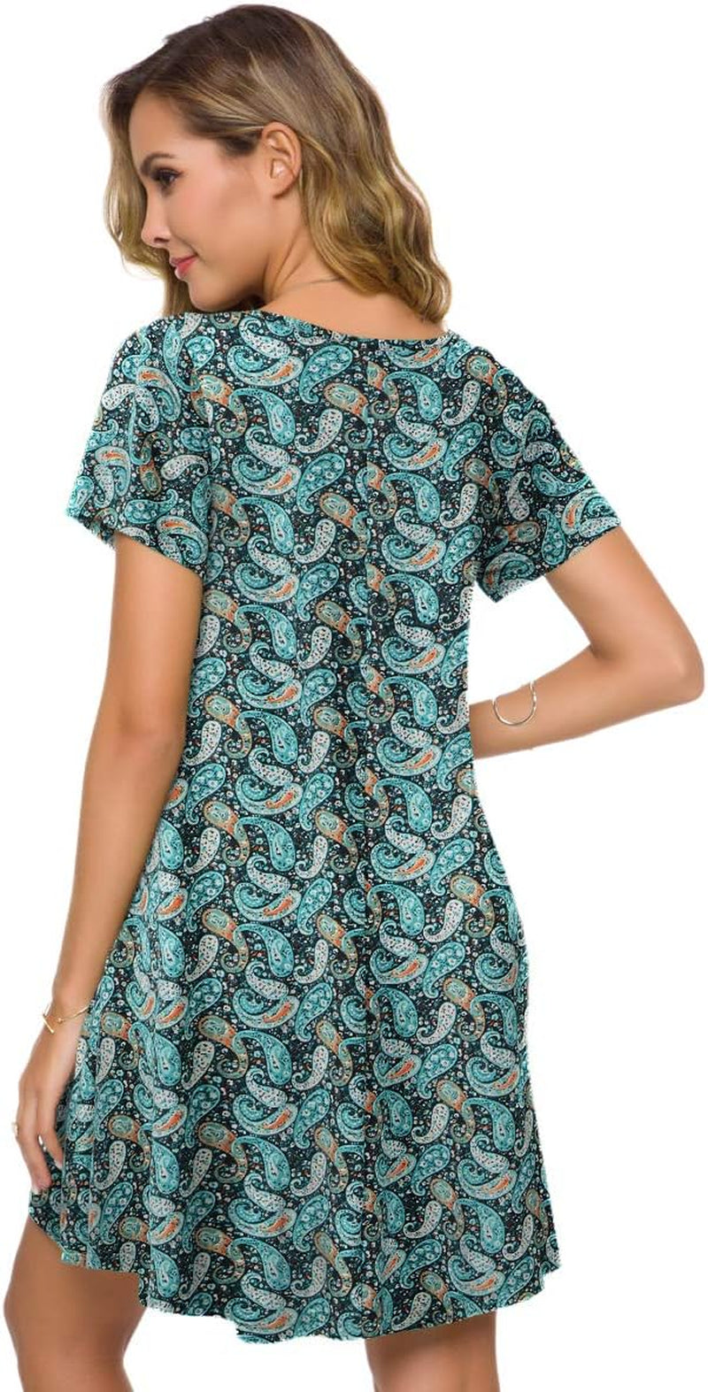 plus Size Casual T Shirt Dresses for Women Flowy Swing Tunic Dress Pockets