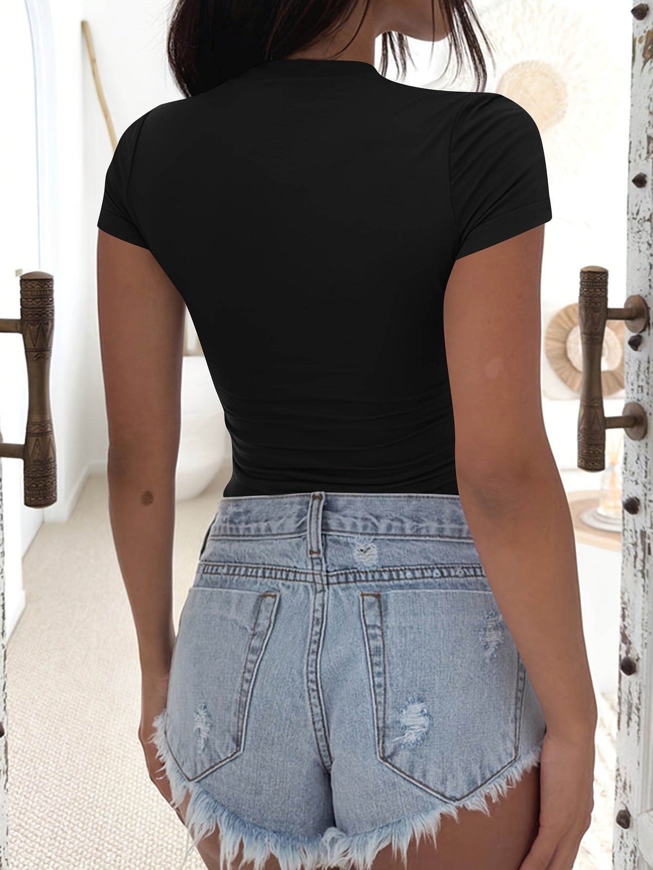 2 Piece Set Women Short Sleeves Y2K Slim Fit Fashion Short Sleeves